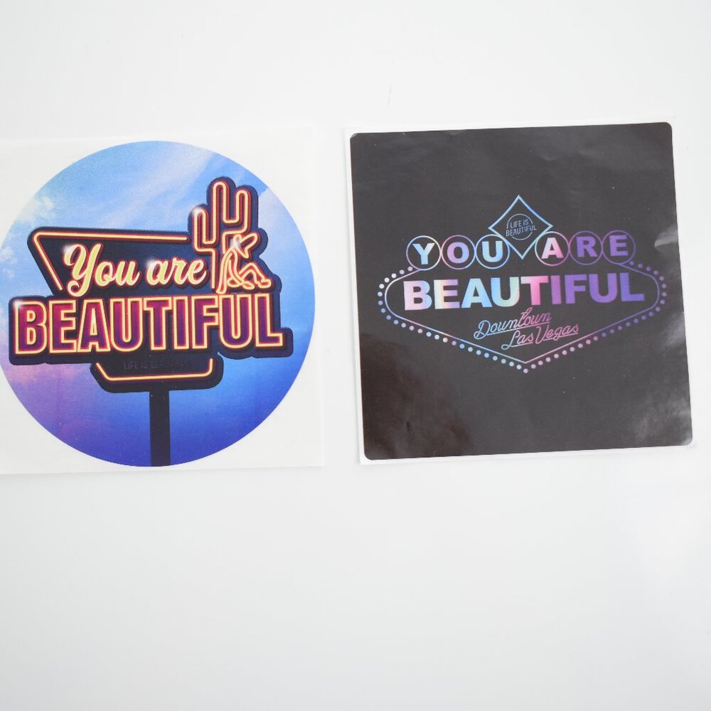 Life Is Beautiful Stickers - 2 Pack